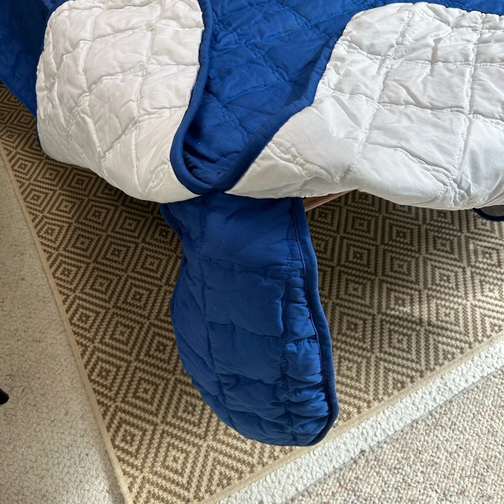 XL TwinComforter/Bedspread Boxed Hem.Royal Blue,Quilted poly/cotton.By Croscill.